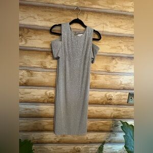 Calvin Klein Glittering Gray Midi Dress